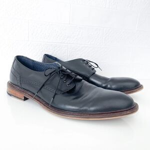 Aston Grey Cotez Mens Genuine Leather Oxford Shoes Black 10.5